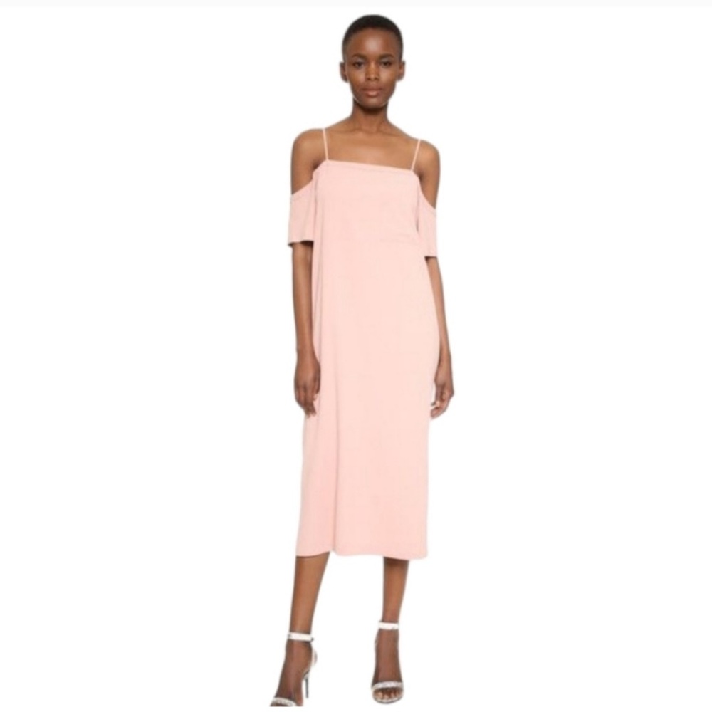 T by Alexander Wang Pink Sheath Midi Dress Spaghetti Strap
